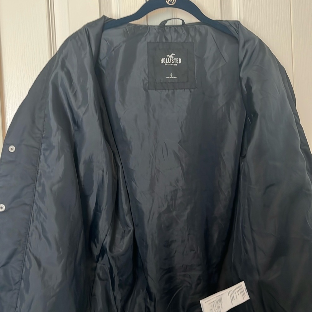 Hollister black and light grey varsity jacket. Size Small - Picture 7 of 7